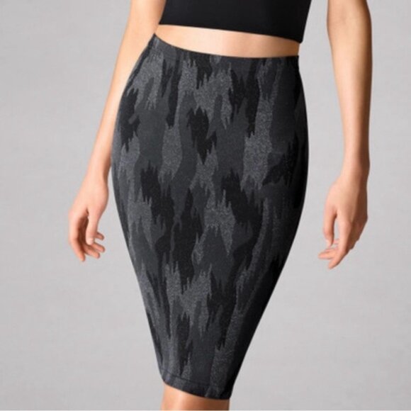 NWT WOLFORD AUSTRIA🇦🇹MADE Camouflage Skirt Dark Grey Silver Skirt Glitter XS